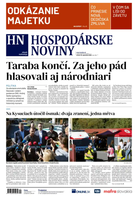 Cover of Hospodarske noviny