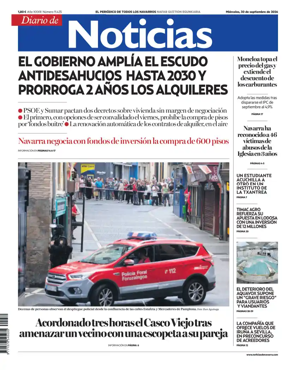 Cover of Diario de Noticias (Spain)