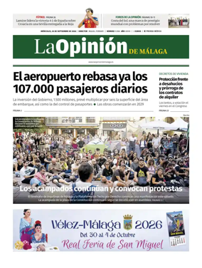 Cover of La Opinion de Malaga