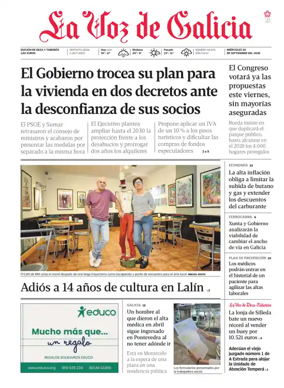 Cover of La Voz de Galicia (Deza)