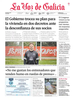 Cover of La Voz de Galicia (Lugo)