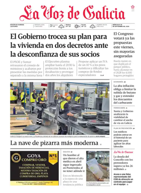 Cover of La Voz de Galicia (Ourense)