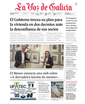 Cover of La Voz de Galicia (Pontevedra)