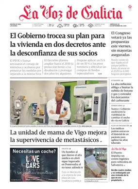 Cover of La Voz de Galicia (Vigo)