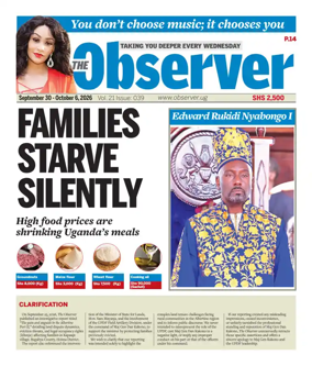 Cover of The Observer (Uganda)