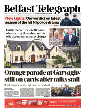 Cover of Belfast Telegraph