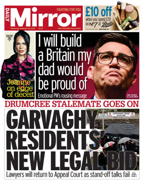 Cover of Daily Mirror (Northern Ireland)
