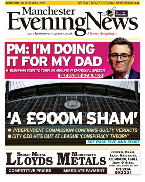 Cover of Manchester Evening News