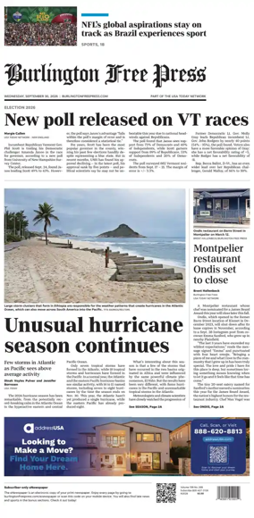 Cover of Burlington Free Press