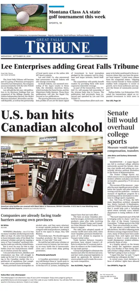 Cover of Great Falls Tribune