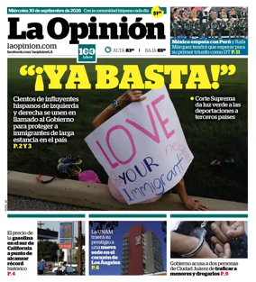 Cover of La Opinion