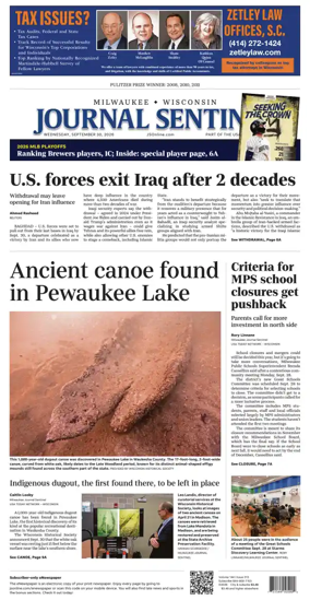 Cover of Milwaukee Journal Sentinel