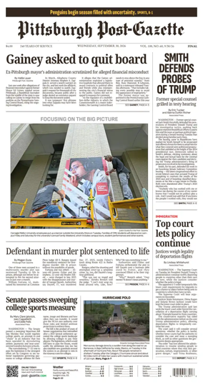 Cover of Pittsburgh Post-Gazette