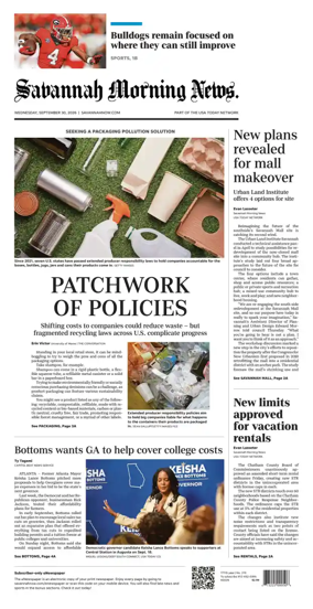 Cover of Savannah Morning News