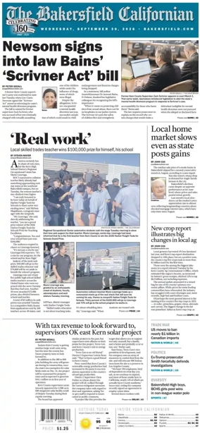 Cover of The Bakersfield Californian