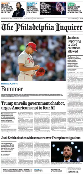 Cover of The Philadelphia Inquirer
