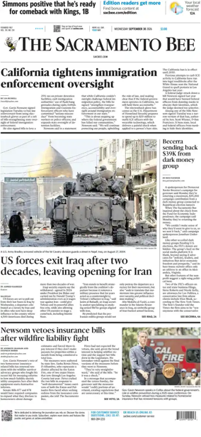 Cover of The Sacramento Bee