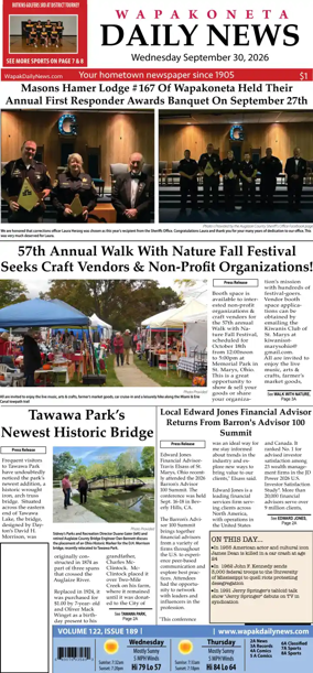 Cover of Wapakoneta Daily News