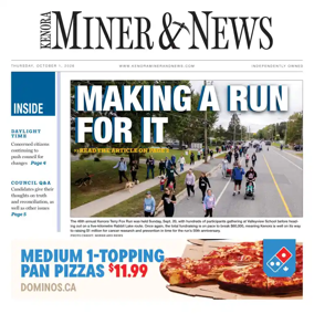 Cover of Kenora Daily Miner and News