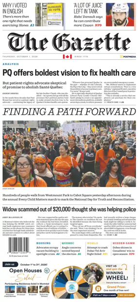 Cover of Montreal Gazette