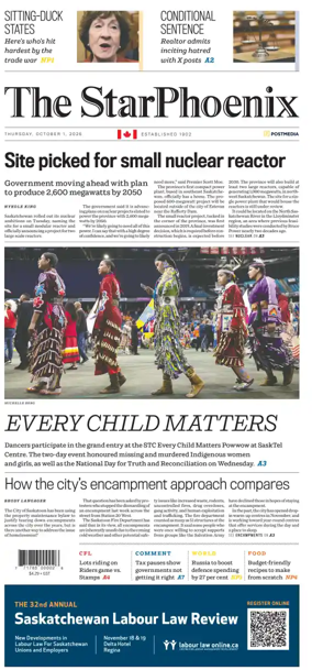Cover of Saskatoon StarPhoenix