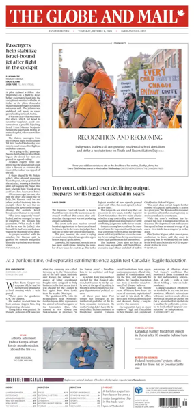Cover of The Globe and Mail (Ontario Edition)