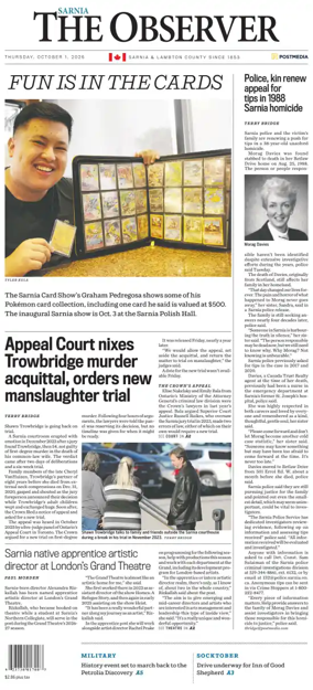 Cover of The Observer (Sarnia)