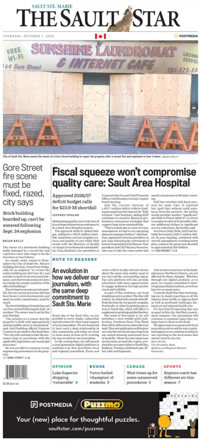 Cover of The Sault Star