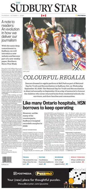 Cover of The Sudbury Star