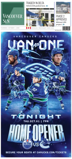 Cover of Vancouver Sun