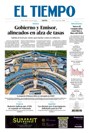 Cover of El Tiempo (Bogota)