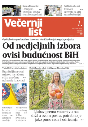 Cover of Vecernji list BiH