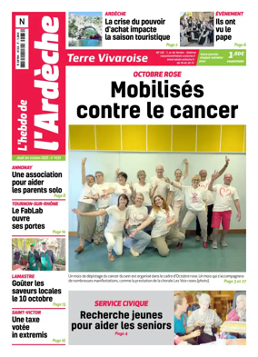 Cover of L'Hebdo de l'Ardeche – edition Nord
