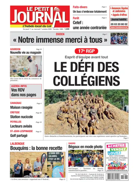 Cover of Le Petit Journal - L'hebdo local du Lot