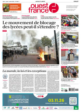 Cover of Ouest France (Cholet)