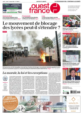 Cover of Ouest France (La Roche-sur-Yon - Fontenay-le-Comte)