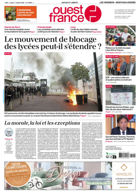 Cover of Ouest France (Les Herbiers / Montaigu)