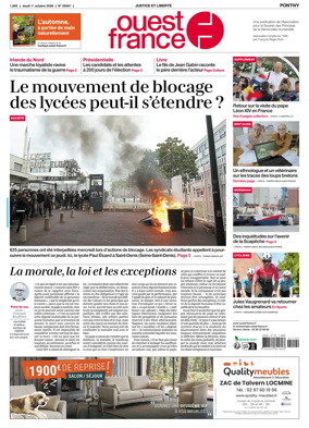 Cover of Ouest France (Pontivy)