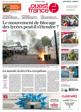 Cover of Ouest-France (Saint-Brieuc Lamballe)
