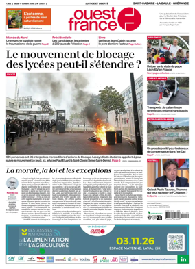 Cover of Ouest France (Saint-Nazaire La Baule Guerande)