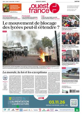 Cover of Ouest France (Sarthe)