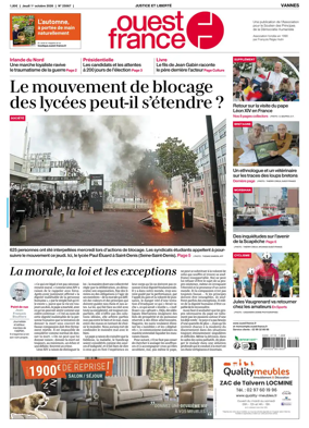 Cover of Ouest France (Vannes)