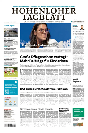 Cover of Hohenloher Tagblatt