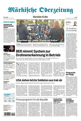 Cover of Markische Oderzeitung Eberswalde