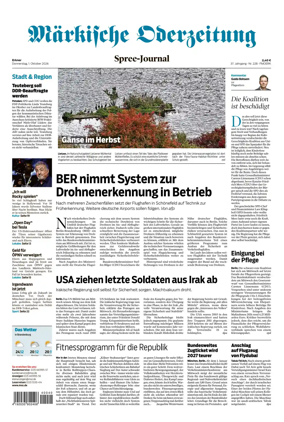 Cover of Markische Oderzeitung Erkner