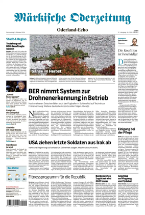 Cover of Markische Oderzeitung Oderland-Echo