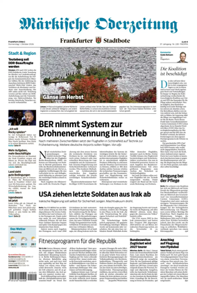 Cover of Markische Oderzeitung Frankfurt (Oder)