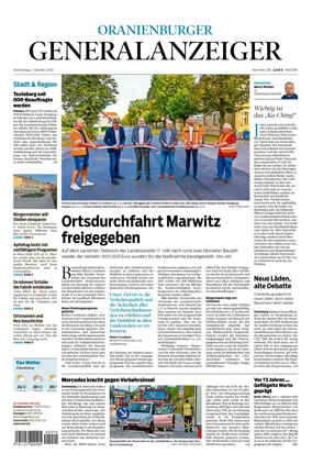 Cover of Oranienburger Generalanzeiger