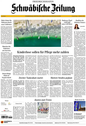 Cover of Schwabische Zeitung (Friedrichshafen)