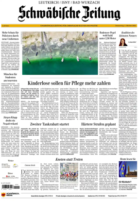 Cover of Schwabische Zeitung (Leutkirch / Isny / Bad Wurzach)